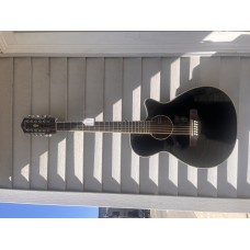 Preowned Ibanez AEG1812IIBK Spruce / Sapele Auditorium 2019 - Black