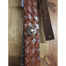Artstrapz by Zotos- Recycled brown braided leather w/ Sheriff Star- 953