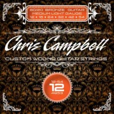 CHRIS CAMPBELL CUSTOM BRONZE WOUND STEEL ACOUSTIC GUITAR STRINGS MEDIUM-LIGHT 12-54